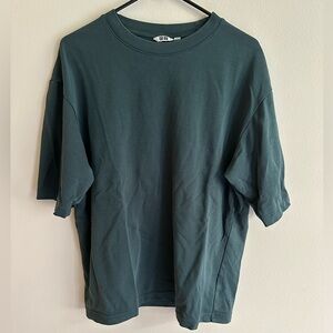 AIRism Cotton Oversized T-Shirt | Half-Sleeve Uniqlo, large green